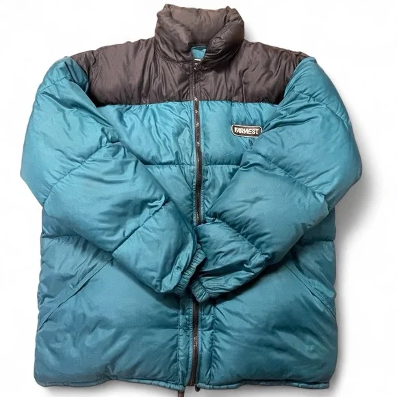 FARWEST Seattle Vintage Down Puffer Jacket, Men's Medium - Picture 3 of 8